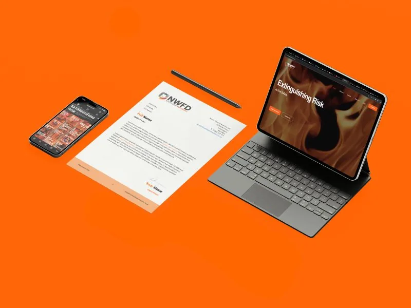 North West Fire Doors brand rollout: website, letterhead and phone presence